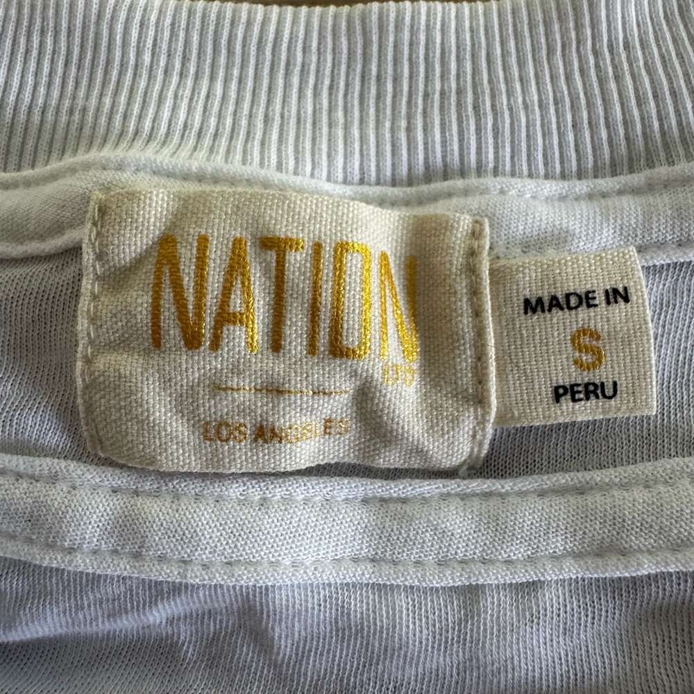 Nation LTD White Tee with Ruffle Detail (small)